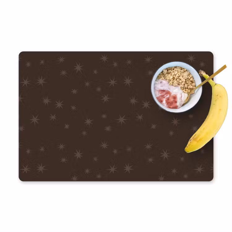 Placemat - 6 stuks - Bruin - Sterren - Kerst — 1