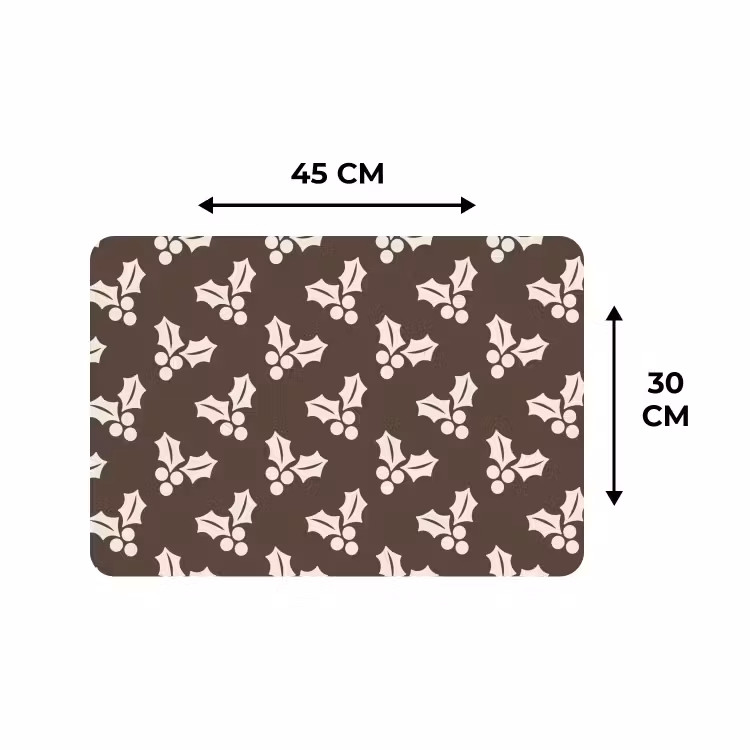 Placemat - 6 stuks - Hulst - Bruin - Kerst — 3