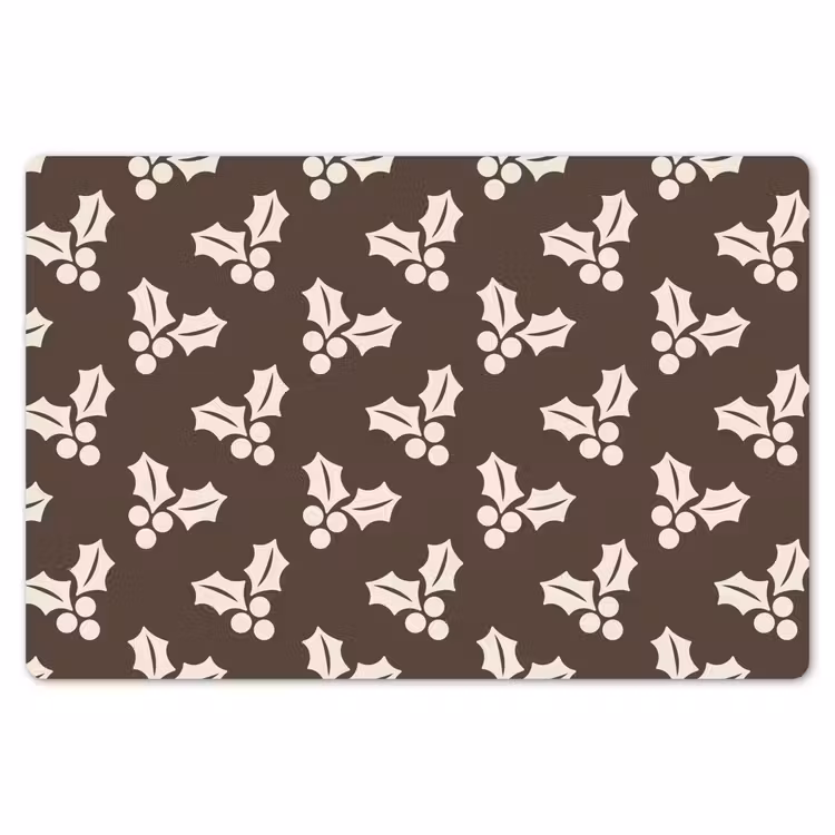 Placemat - 6 stuks - Hulst - Bruin - Kerst — 7