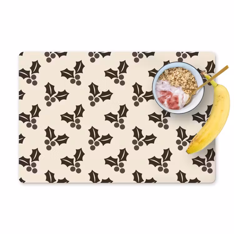 Placemat - 6 stuks - Hult - Bruin - Kerst — 1