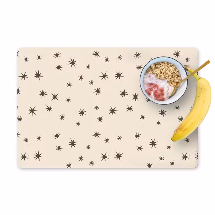 Placemat - 6 stuks - Kerst - Ster - Bruin — 1