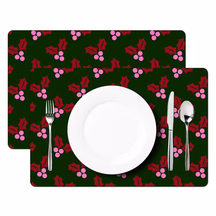 Placemat - 6 stuks - Neon - Hulst - Kerst — 2