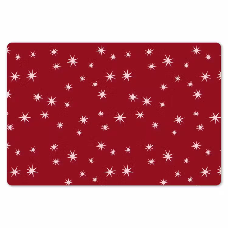 Placemat - 6 stuks - Rood - Wit - Kerst - Ster — 7