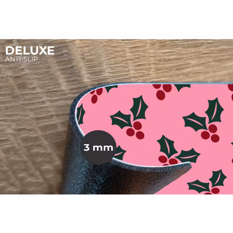 Placemat - 6 stuks - Roze - Kerst - Hulst — 4