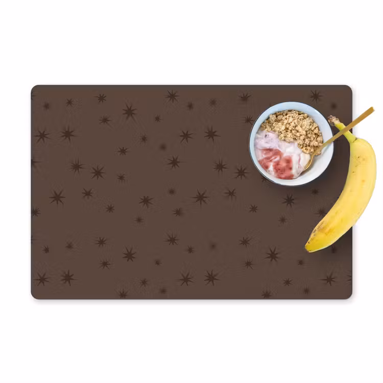 Placemat - 6 stuks - Ster - Bruin - Kerst — 1