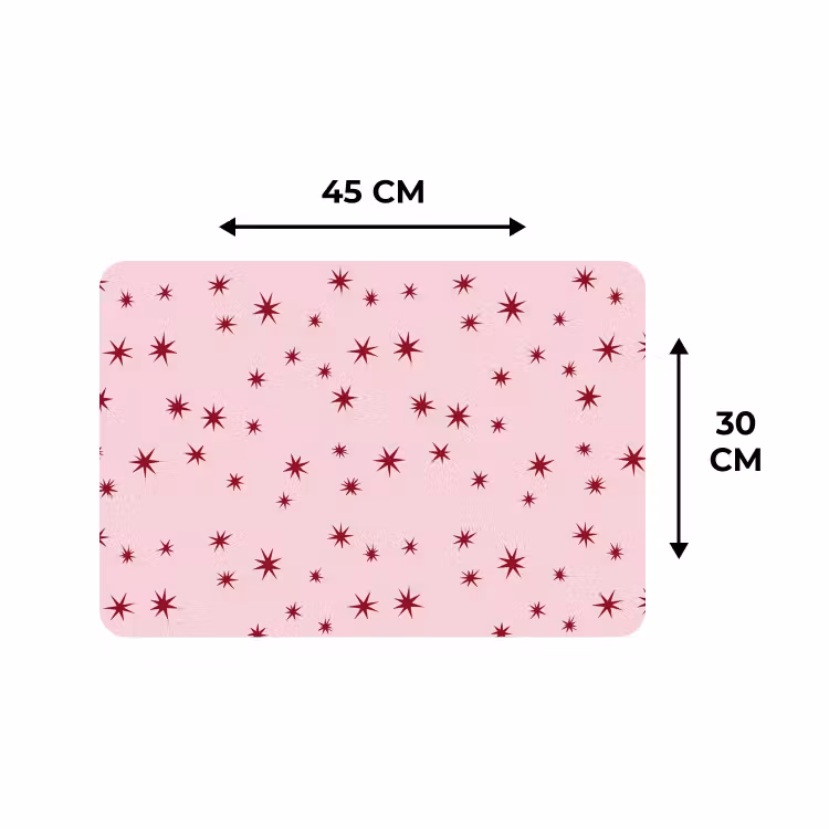 Placemat - 6 stuks - Ster - Roze - Rood — 3
