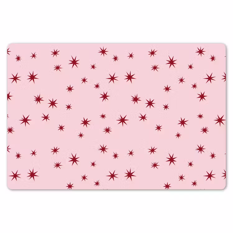 Placemat - 6 stuks - Ster - Roze - Rood — 7