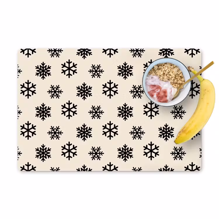 Placemat - 6 stuks - Sneeuwvlok - Crème - Wit — 1