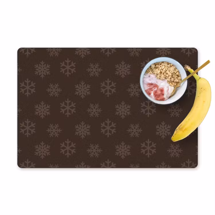 Placemat - 6 stuks - Sneeuwvlok - Bruin - Kerst — 1