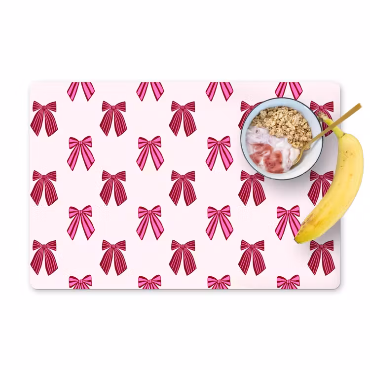 Placemat - 6 stuks - Strikken - Kerst - Roze — 1