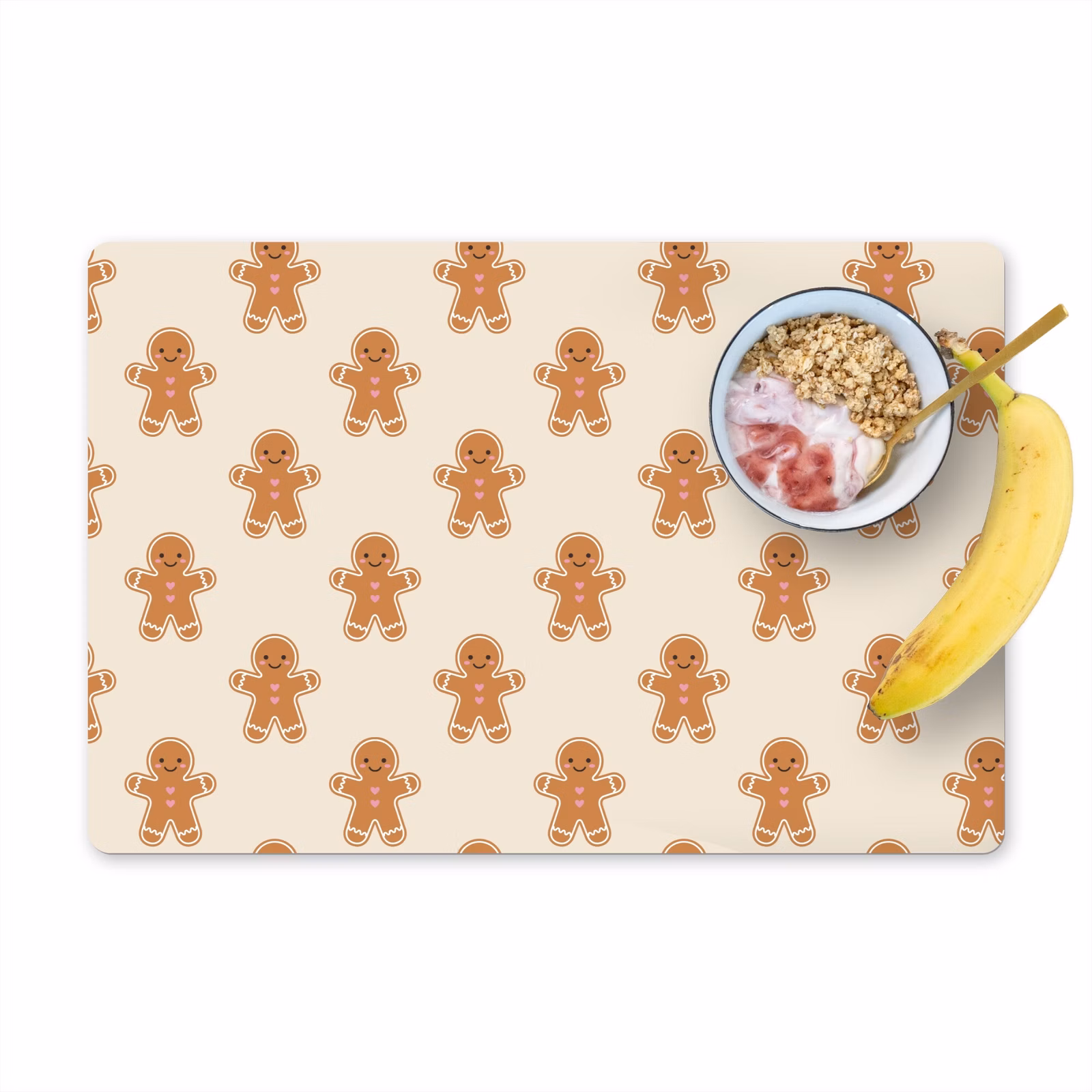 Placemat - 6 stuks - Peperkoek - Kerst - Crème — 1