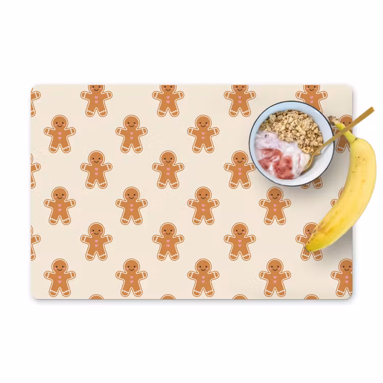 Placemat - 6 stuks - Peperkoek - Kerst - Crème — 1