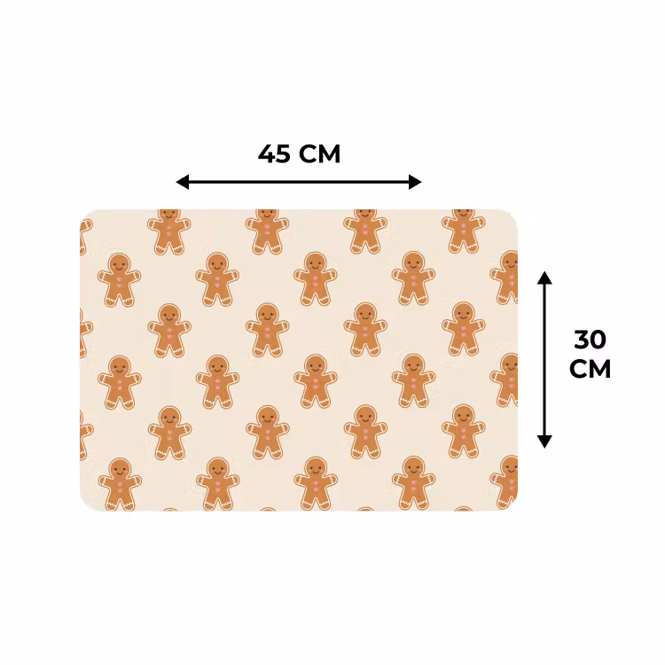 Placemat - 6 stuks - Peperkoek - Kerst - Crème — 3