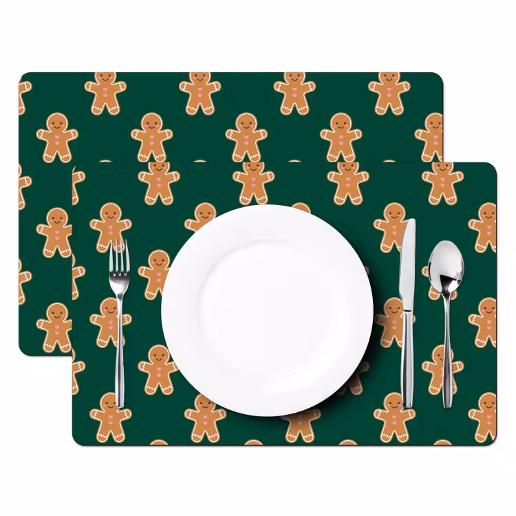 Placemat - 6 stuks - Peperkoek - Kerst - Groen — 2