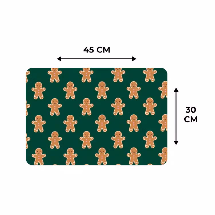 Placemat - 6 stuks - Peperkoek - Kerst - Groen — 3