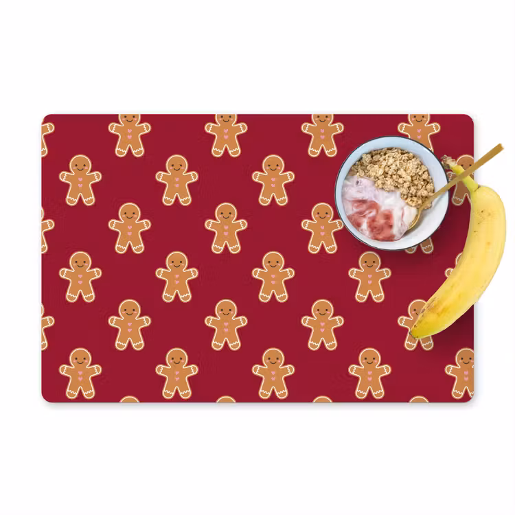 Placemat - 6 stuks - Peperkoek - Kerst - Rood — 1