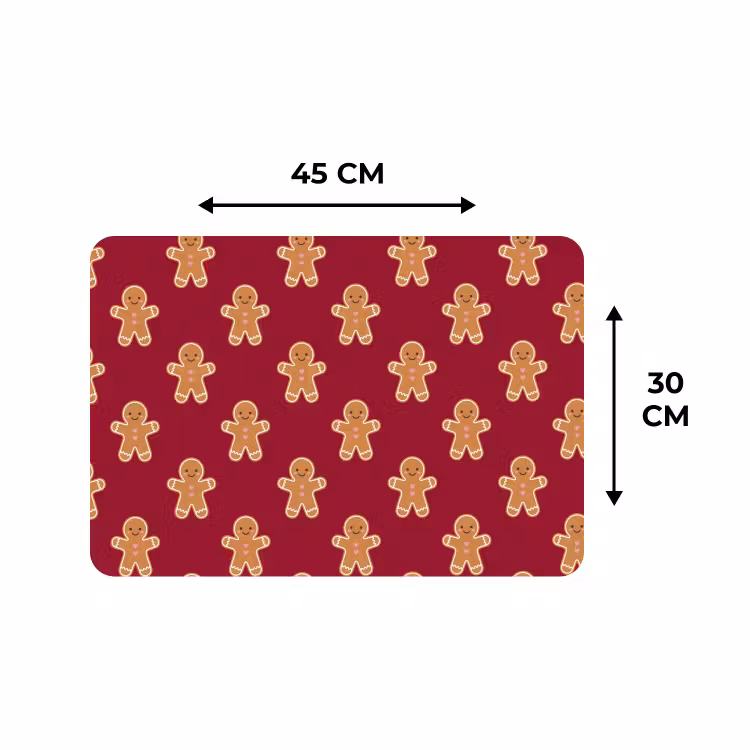 Placemat - 6 stuks - Peperkoek - Kerst - Rood — 3