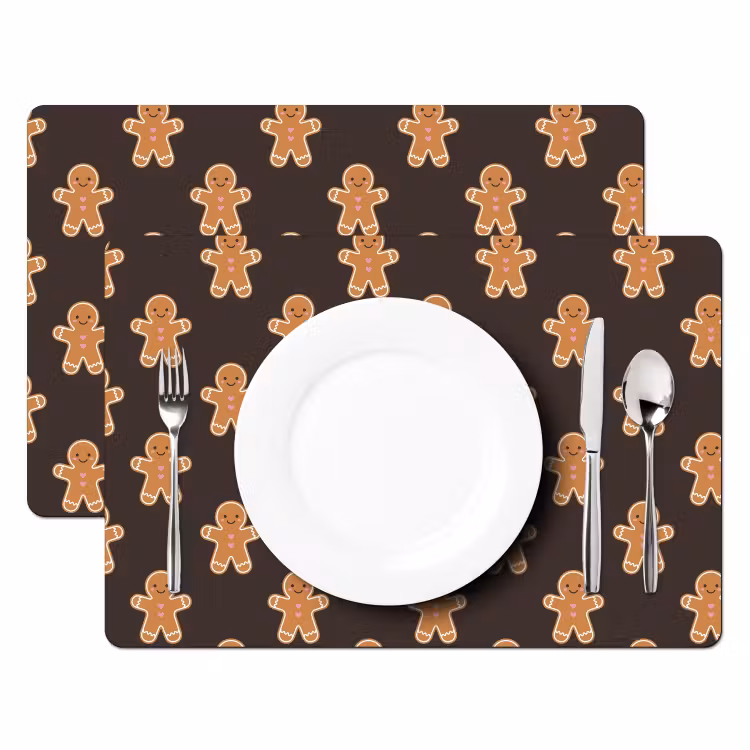 Placemat - 6 stuks - Peperkoek - Bruin - Kerst — 2