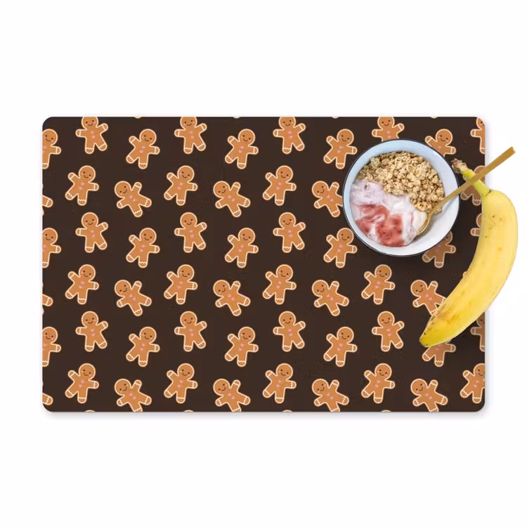 Placemat - 6 stuks - Bruin - Peperkoek - Kerst — 1