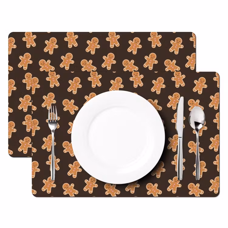Placemat - 6 stuks - Bruin - Peperkoek - Kerst — 2