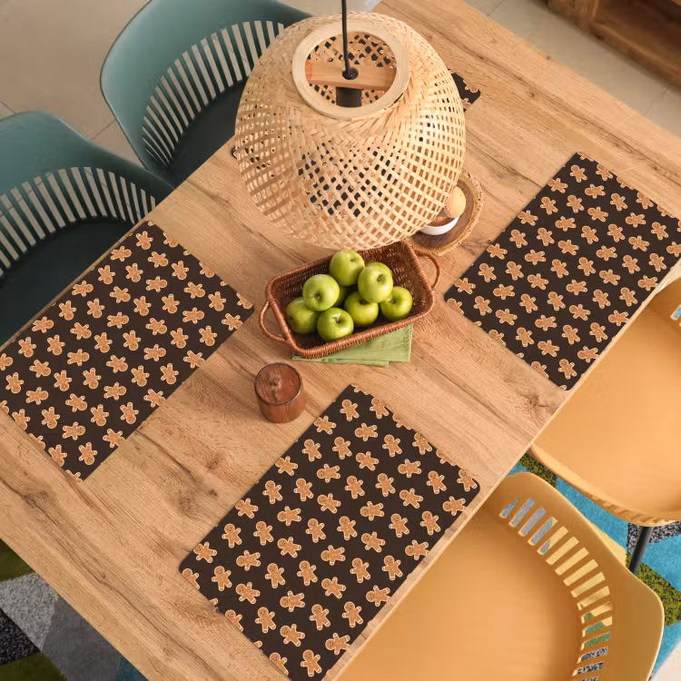 Placemat - 6 stuks - Bruin - Peperkoek - Kerst — 6
