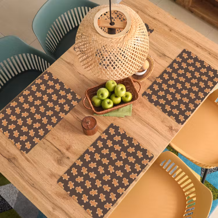 Placemat - 6 stuks - Peperkoek - Kerstmis - Bruin — 6