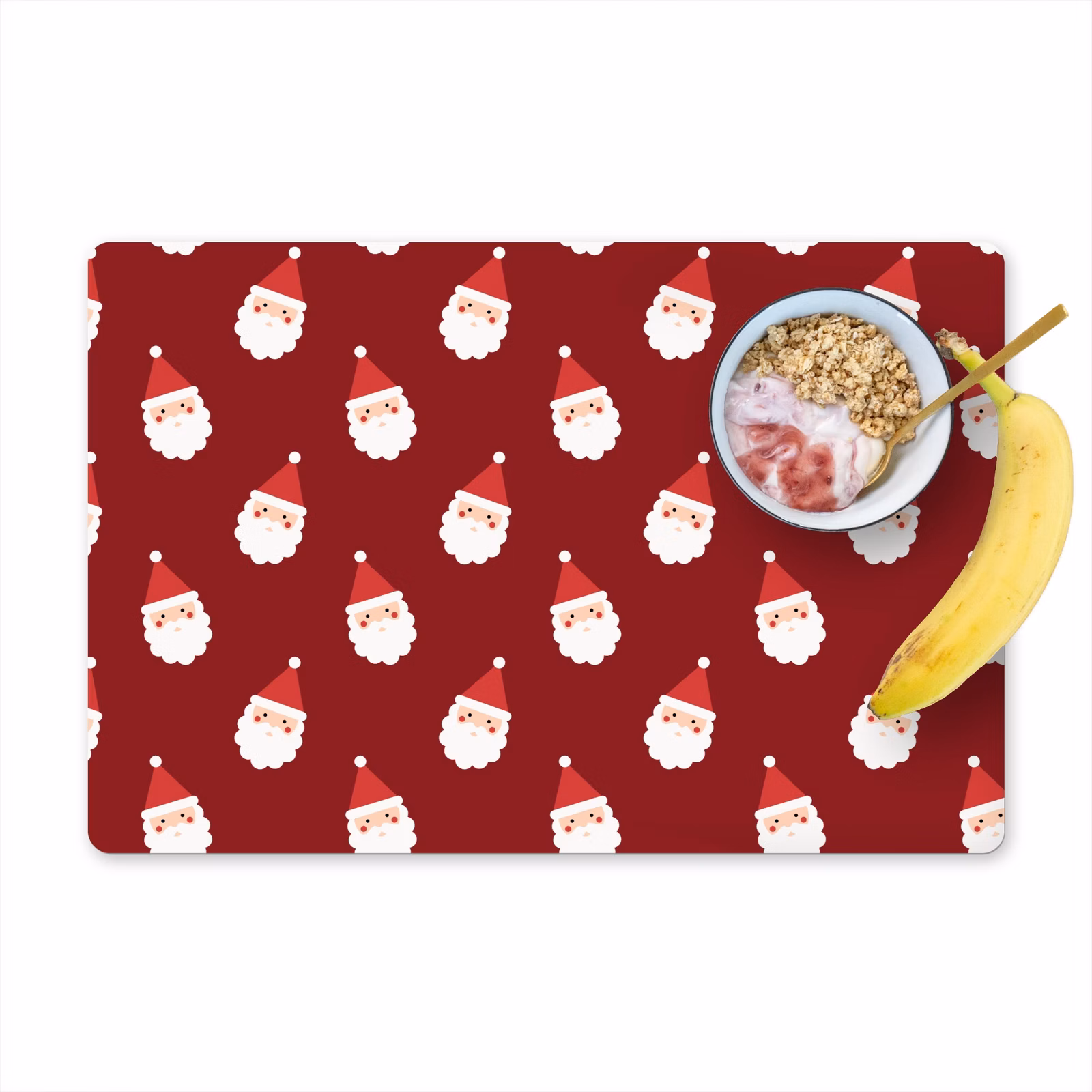 Placemat - 6 stuks - Kerstman - Kerst - Rood — 1