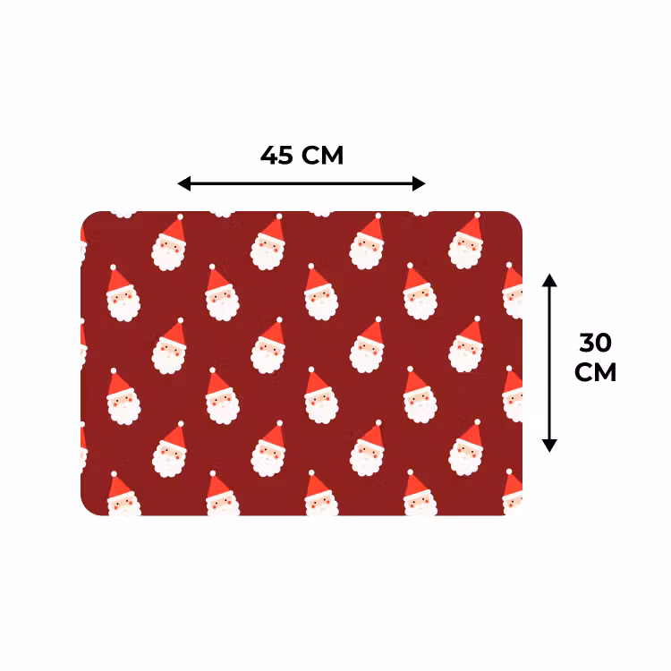 Placemat - 6 stuks - Kerst - Kerstman - Rood — 3