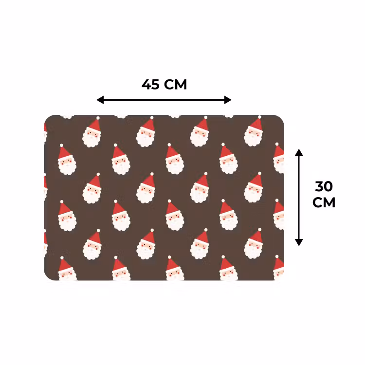 Placemat - 6 stuks - Kerstman - Kerst - Bruin — 3