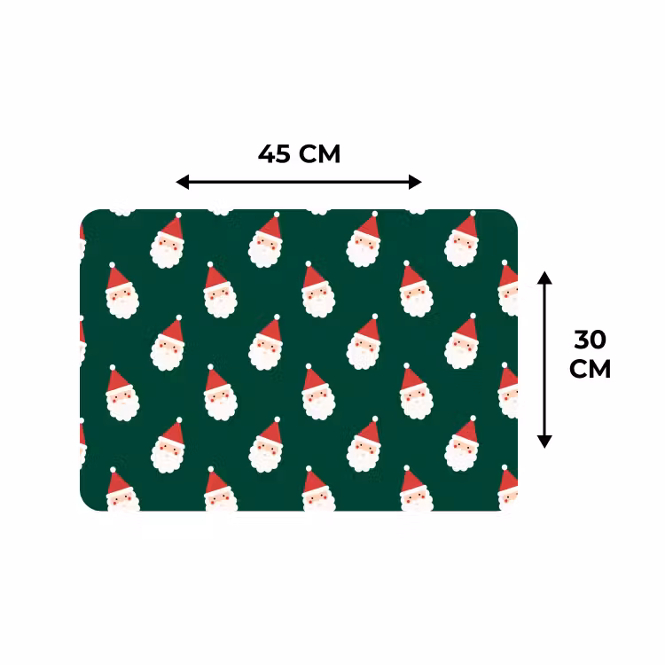 Placemat - 6 stuks - Kerstman - Kerst - Groen — 3