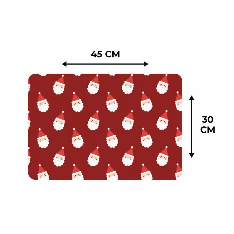 Placemat - 6 stuks - Kerstman - Kerst - Rood — 3