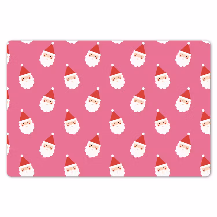Placemat - 6 stuks - Kerstman - Kerst - Rood - Roze — 7