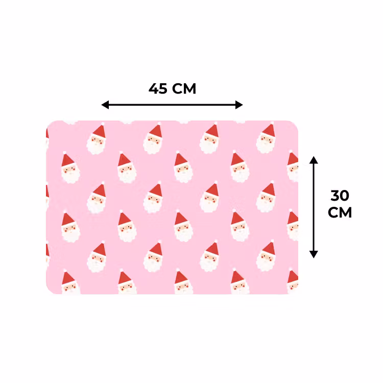 Placemat - 6 stuks - Kerstman - Kerst - Roze — 3