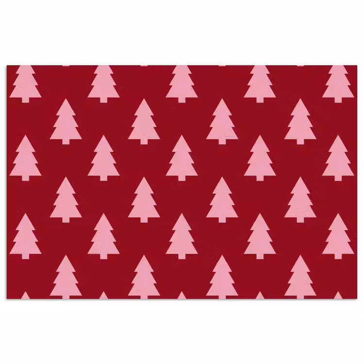 Poster - Kerstboom - Burguny - Roze — 1