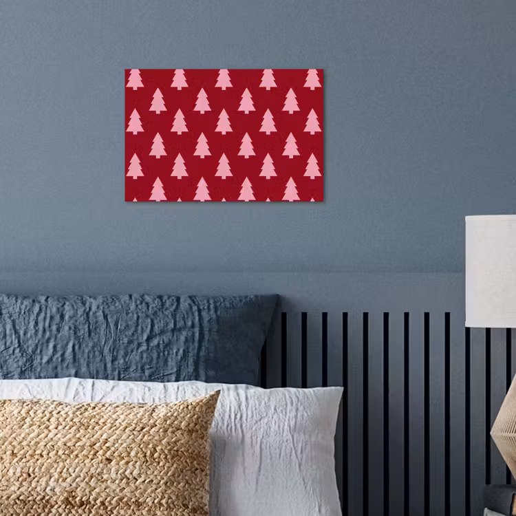 Poster - Kerstboom - Burguny - Roze — 3