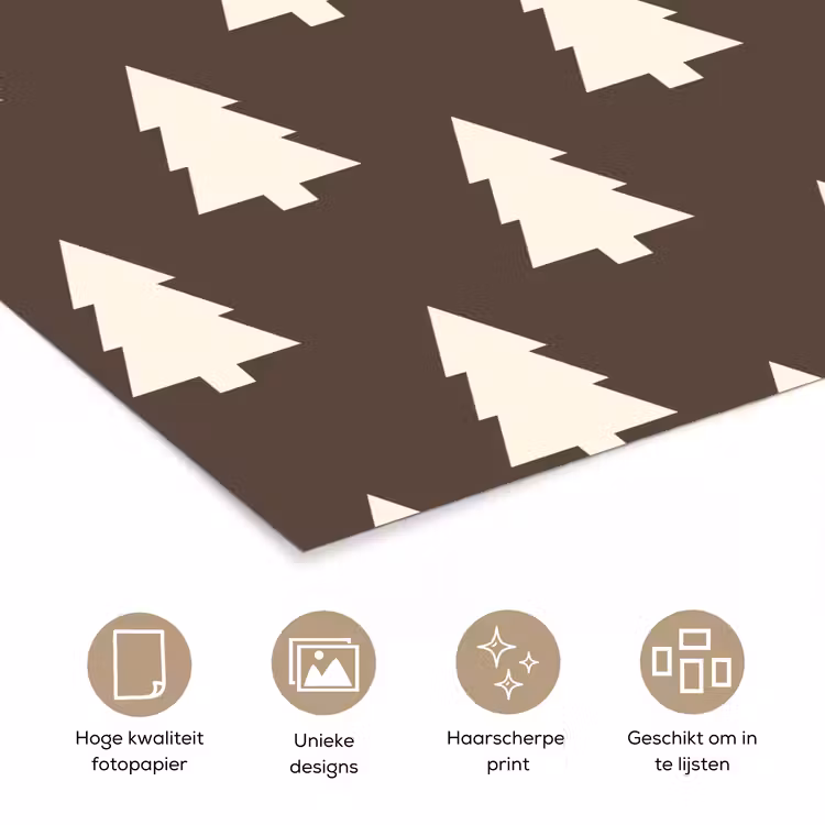 Poster - Kerstboom - Grijs - Crème — 5
