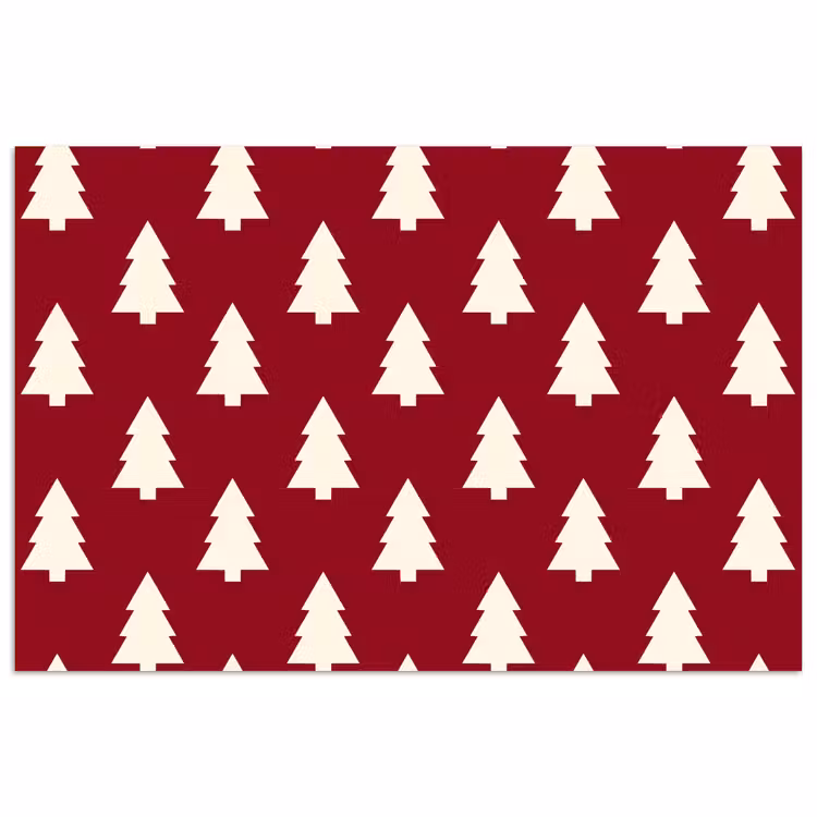 Poster - Kerstboom - Rood - Wit — 1