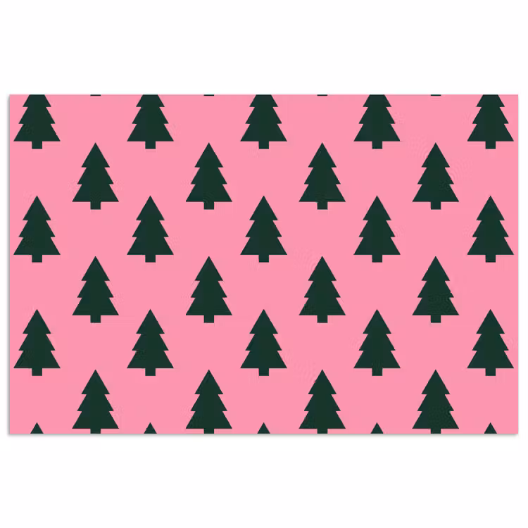 Poster - Kerstboom - Roze - Groen — 1