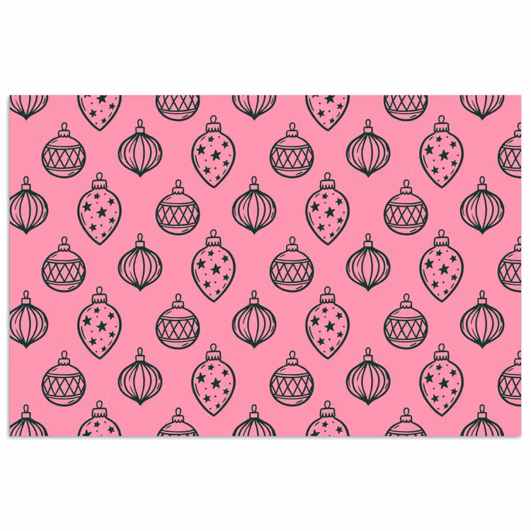 Poster - Kerstbal - Groen - Roze — 1