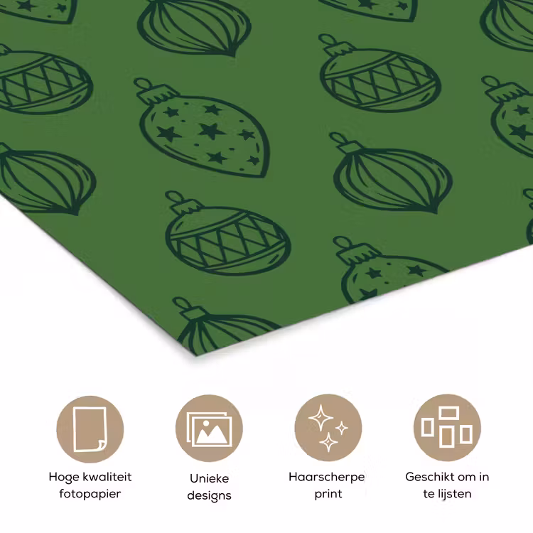 Poster - Kerstbal - Kerst - Groen — 5