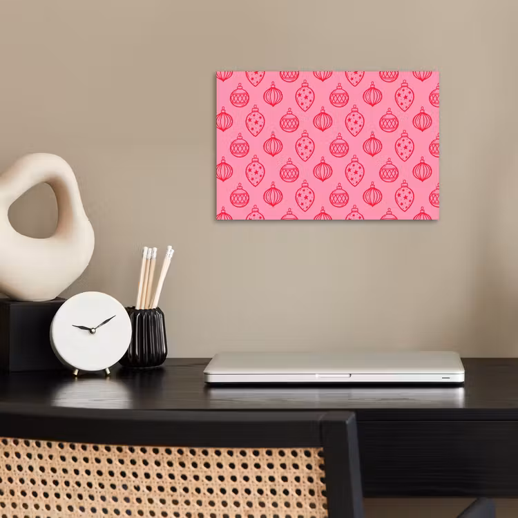 Poster - Kerstbal - Roze - Rood — 2