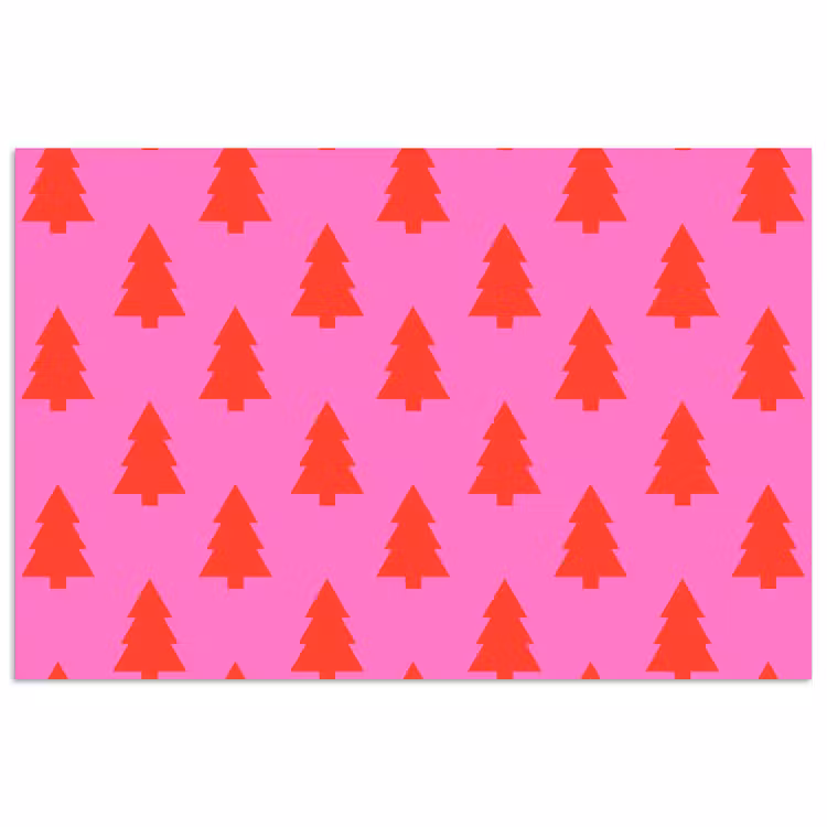 Poster - Kerstboom - Rood - Neon — 1