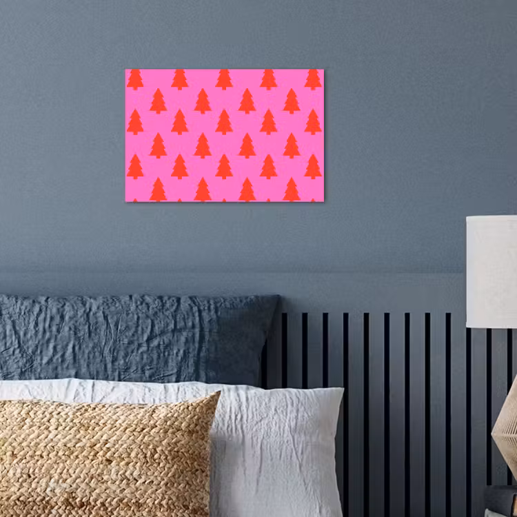 Poster - Kerstboom - Rood - Neon — 3