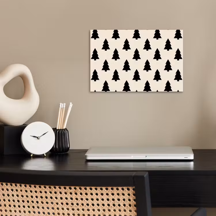 Poster - Kerstboom - Wit - Zwart — 2