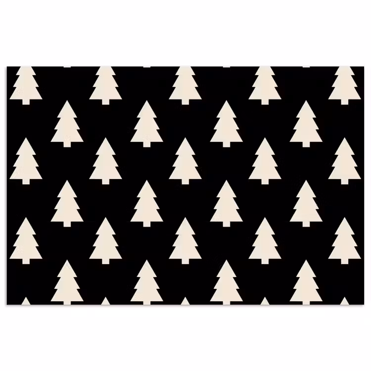 Poster - Kerstboom - Zwart - Wit — 1