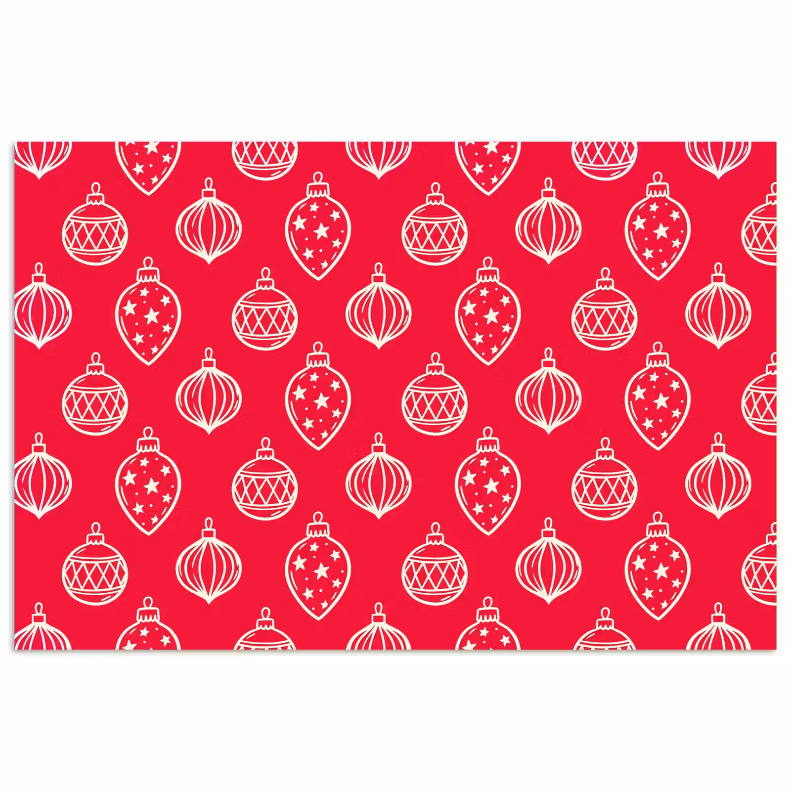 Poster - Kerstbal - Rood - Wit — 1