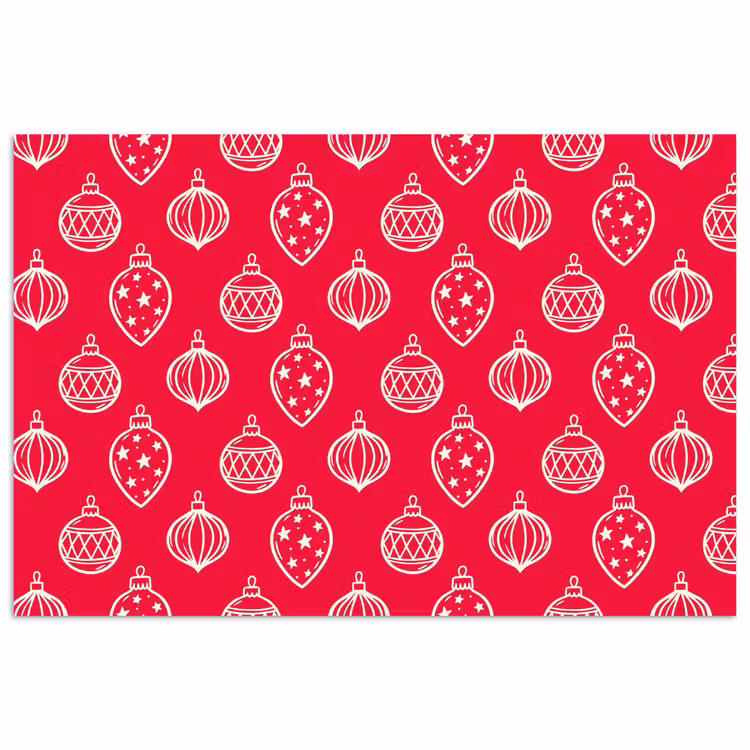 Poster - Kerstbal - Rood - Wit — 1
