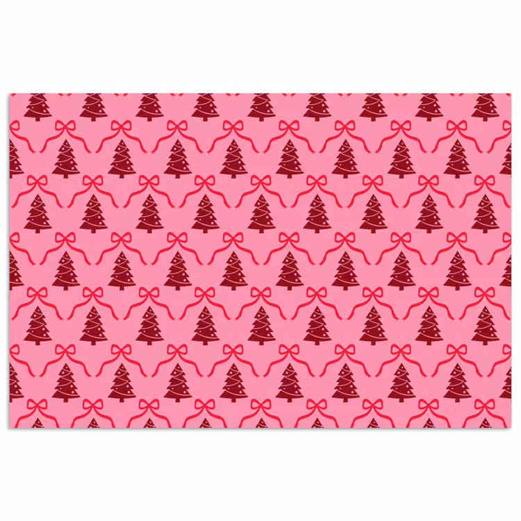 Poster - Kerst - Rood - Roze - Strik — 1