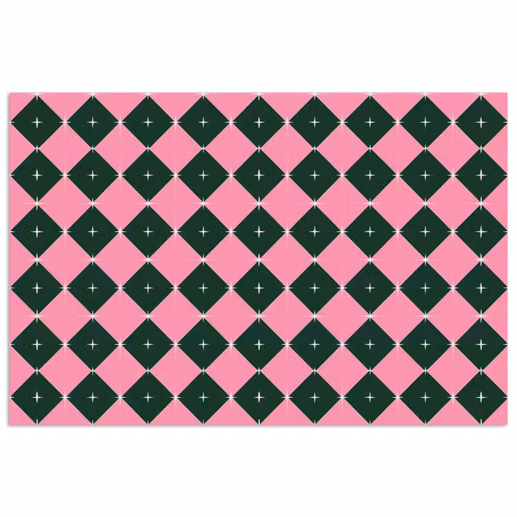 Poster - Kerst - Roze - Groen - Ster — 1