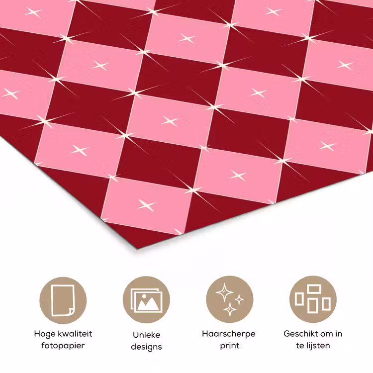 Poster - Ster - Rood - Roze - Kerst — 5